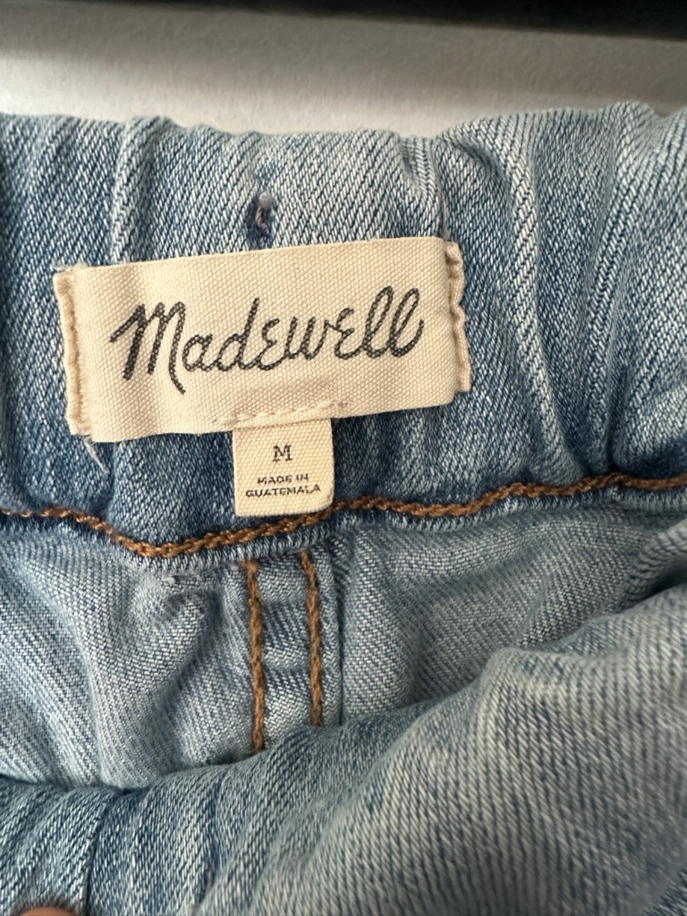 Madewell Pull-On Relaxed Jeans Lisford Wash Elastic Waist Straight Leg Boyfriend - Picture 7 of 10
